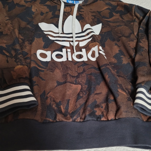 Adidas Camo Leaves Trefoil Hoodie Sweatshirt - Picture 3 of 7